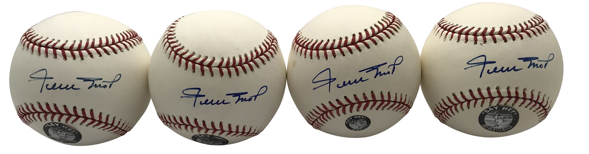 Willie Mays Lot of Four (4) Signed OML Baseballs (PSA/DNA)