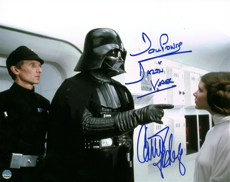 Star Wars: David Prowse & Carrie Fisher Dual Signed 8" x 10" Photograph (Steiner)
