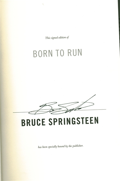 Bruce Springsteen Signed First Edition "Born To Run" Book (JSA)