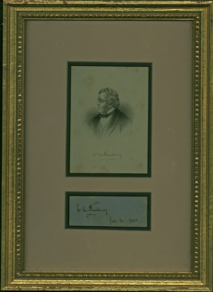 William Makepeace Thackeray Signed 1.5" x 3" Album Page Framed Display (Beckett/BAS Guaranteed)