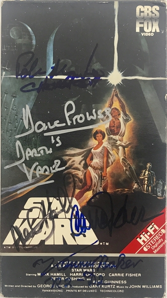 Star Wars: Cast Signed c. 1984 VHS "Star Wars" Cover w/ Fisher, Hamill, Baker & Others! (Beckett/BAS Guaranteed)