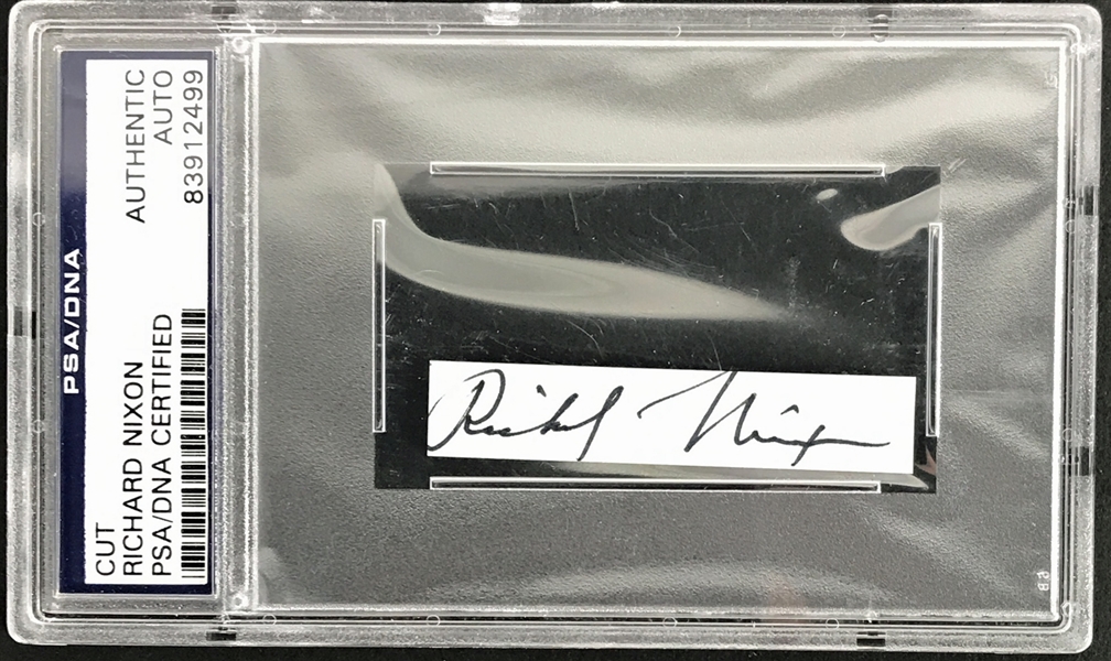 Richard Nixon Signed Autograph Segment (PSA/DNA Encapsulated)