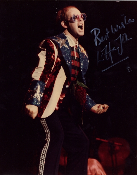 Elton John Signed 8" x 10" On-Stage Color Photograph (PSA/DNA)