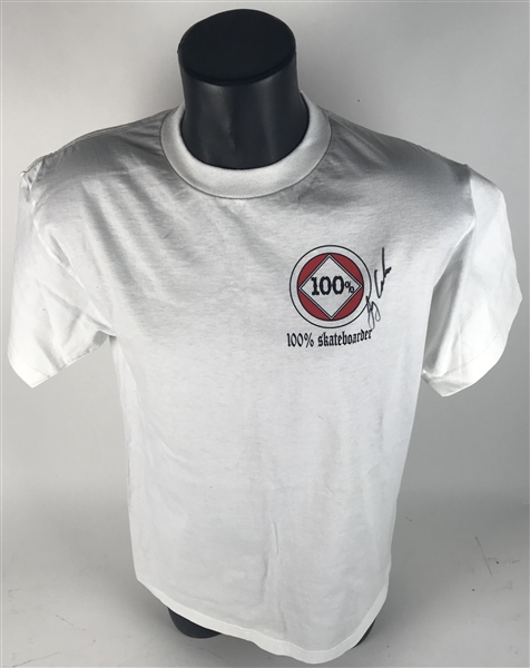 Jay Adams Rare Signed 100% Skateboarding T-Shirt (Beckett/BAS Guaranteed)