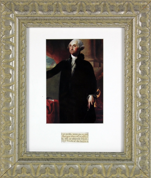 President George Washington Signed Document Cut in Framed Display (BAS/Beckett)