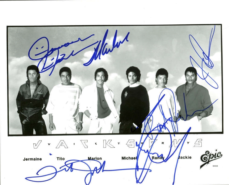 Jackson 5: Impressive Group Signed 8" x 10" Epic Promotional Photograph Beckett MINT 9!