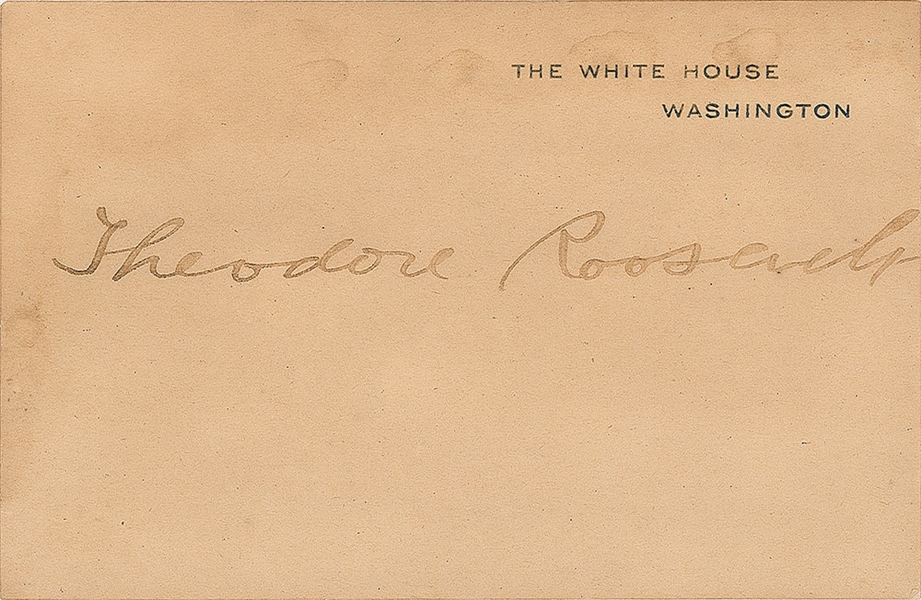 President Theodore Roosevelt Signed White House Card (Beckett/BAS)