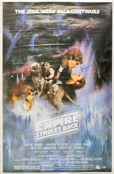 Harrison Ford Signed "The Empire Strikes Back" Movie Poster (BAS/Beckett)