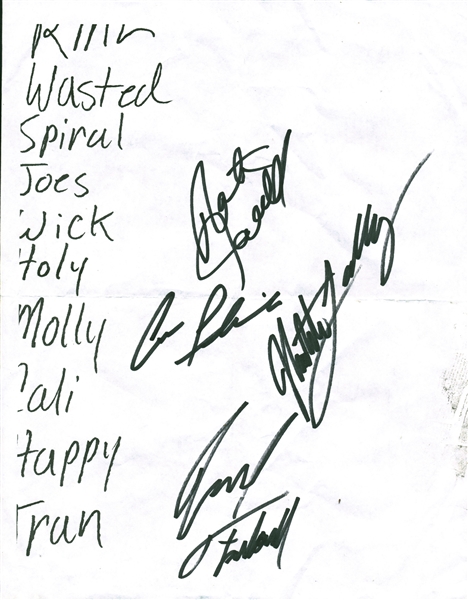 Kings of Leon Signed 2003 Troudadour Tour Photocopied Set List w/ All Four Members! (Beckett/BAS Guaranteed)