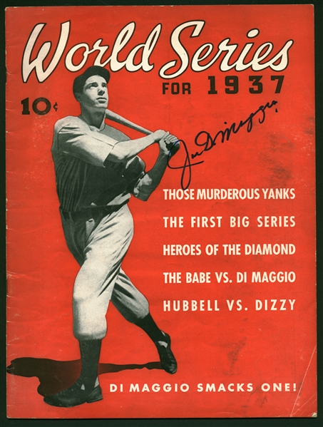 Joe DiMaggio Signed 1937 World Series Magazine (Beckett/BAS Guaranteed)
