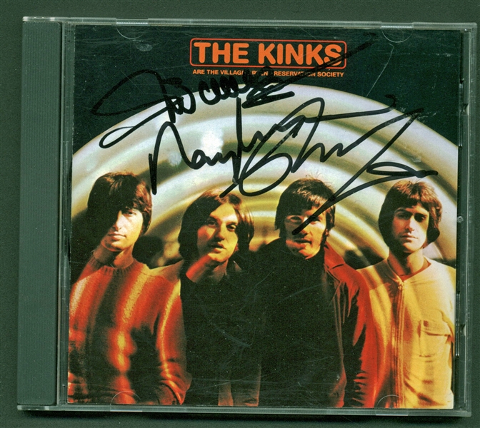 The Kinks Group Signed "Village Green" CD Cover (Beckett/BAS Guaranteed)