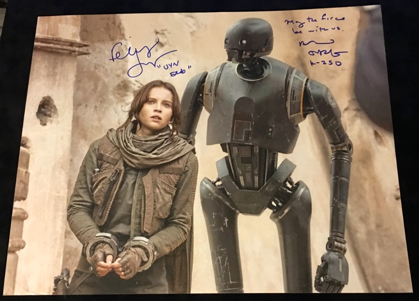 Star Wars: Felicity Jones & Alan Tudyk Dual-Signed 16" x 20" Photo from "Rogue One" (BAS/Beckett Guaranteed)