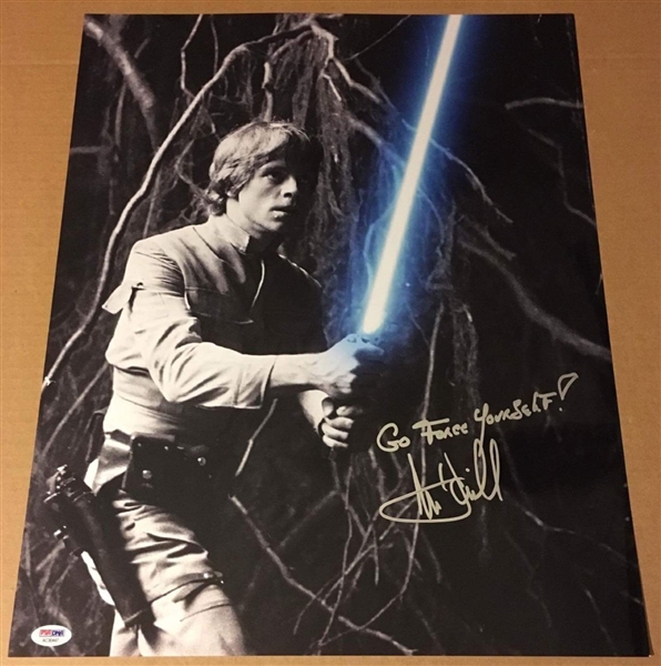 Star Wars: Mark Hamill Signed Over-Sized 16" x 20" Black & White Photograph (PSA/DNA)
