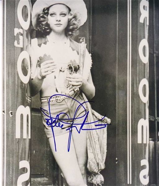 Jodie Foster In-Person Signed 8" x 10" B&W Photo from "Taxi Driver" (BAS/Beckett Guaranteed)
