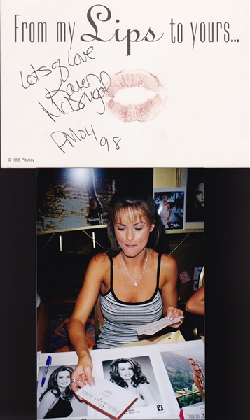 Karen McDougal Kissed & Signed Lip Print Card (BAS/Beckett Guaranteed)