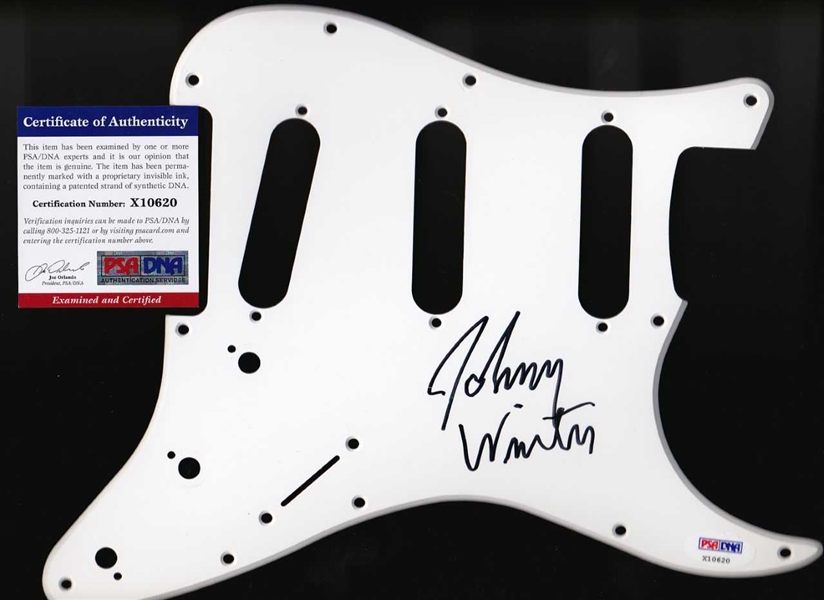 Johnny Winter Signed Stratocaster Style Pick Guard (PSA/DNA)