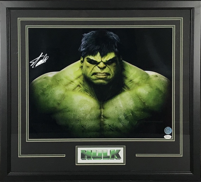 Stan Lee Signed 16" x 20" Framed "Hulk" Photograph (JSA)