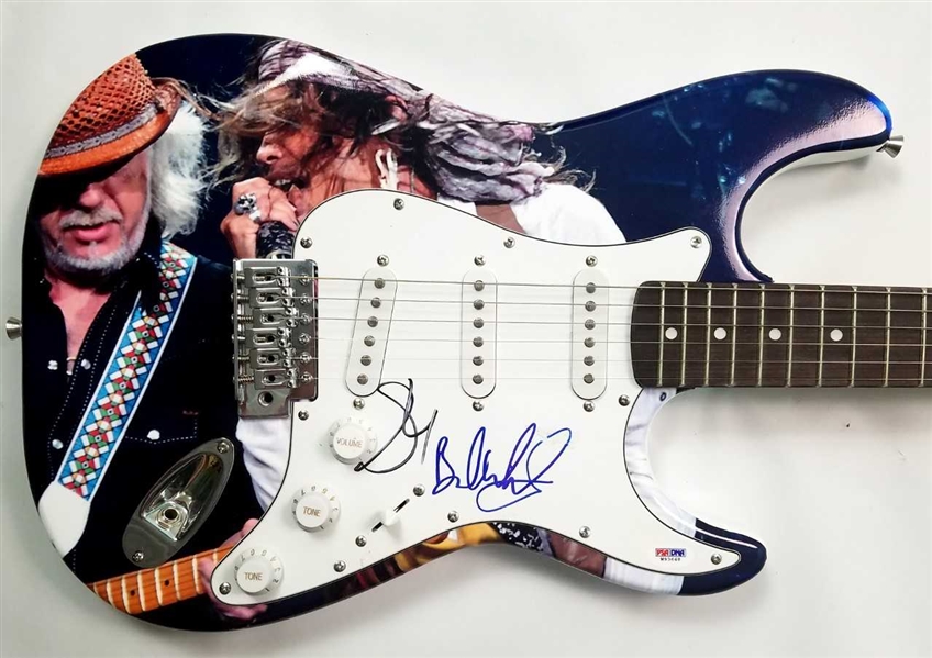 Aerosmith: Steven Tyler & Brad Whitford Dual-Signed Stratoscaster-Style Guitar (PSA/DNA)