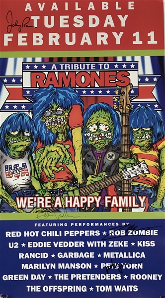Tribute To The Ramones Signed 13" x 19" Poster w/ Ramone, Vedder & Others! (Beckett/BAS Guaranteed)