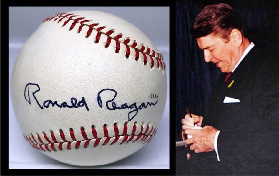 President Ronald Reagan Superb Single-Signed Baseball (JSA)