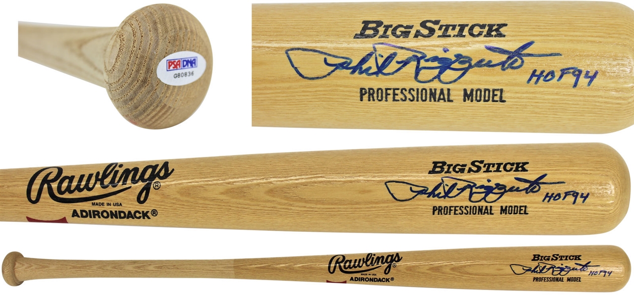 Phil Rizzuto Signed Professional Model Baseball Bat w/ "HOF 94" Inscription (PSA/DNA)