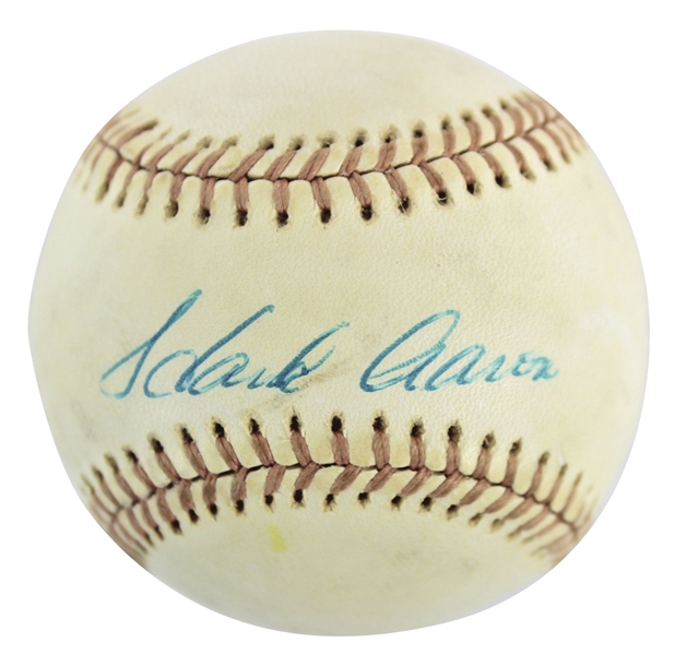 Hank Aaron Near-Mint Signed Vintage ONL (Feeney) Baseball (BAS/Beckett)
