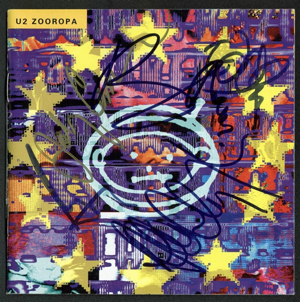 RARE Johnny Cash & U2 Multi-Signed "Zooropa" CD Cover (JSA)
