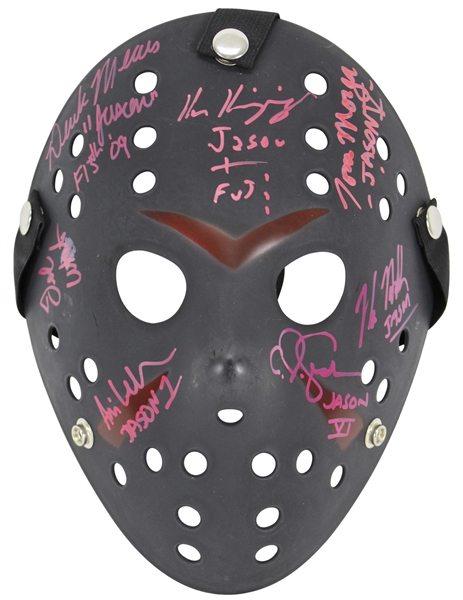 Friday the 13th Multi-Signed Jason Mask w/ 7 Sigs! (JSA)