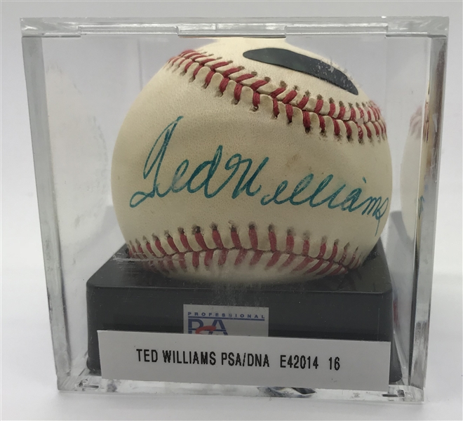 Ted Williams Signed OAL Baseball - PSA/DNA NM 7.5!