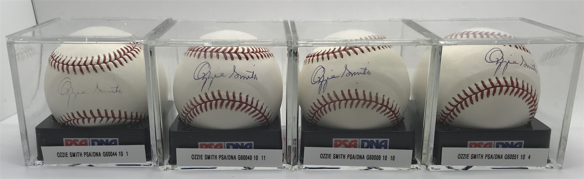 Lot of Seven (7) Ozzie Smith Signed OML Baseballs PSA/DNA GEM MINT 10!