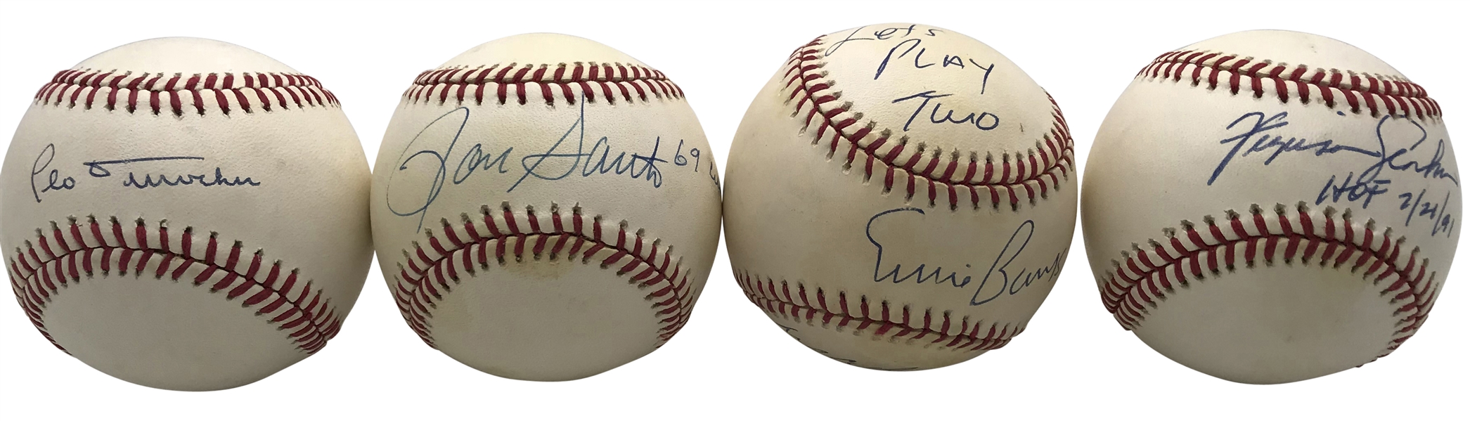 Lot of Fourteen (14) Chicago Cubs Greats Signed Baseballs w/ Banks, Santo, Jenkins & Others (Beckett/BAS Guaranteed)