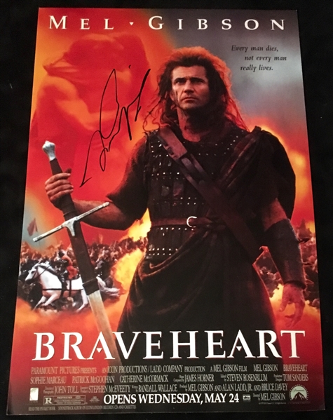 Mel Gibson Signed 12" x 18" Color Poster Photo from "Braveheart" (BAS/Beckett Guaranteed)