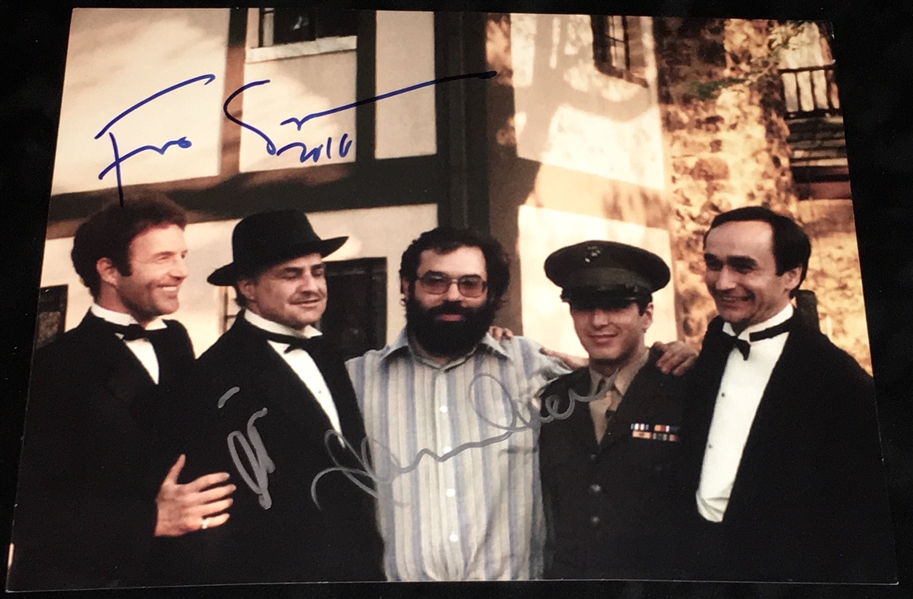 The Godfather Rare Multi-Signed 11" x 14" Photograph Signed by Pacino, Coppola, & Caan (BAS/Becket Guaranteed)