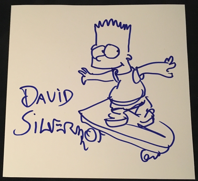 The Simpsons: David Silverman Signed & Hand-Drawn Bart Sketch (BAS/Beckett Guaranteed)