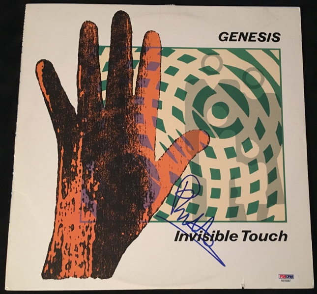 Genesis: Phil Collins Signed "Invisible Touch" Record Album Cover (PSA/DNA)