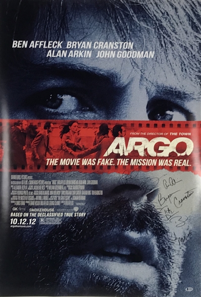 "Argo" Rare Cast Signed 27" x 41" Movie Poster w/ Affleck, Goodman, Cranston & Others! (Beckett)