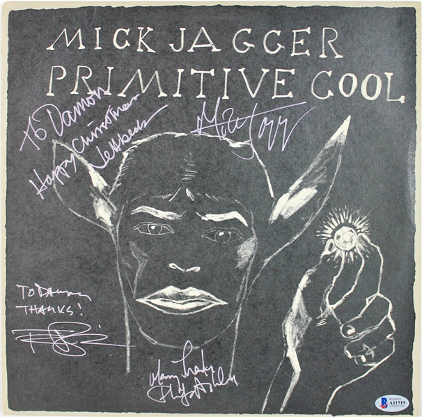 Mick Jagger Signed "Primitive Cool" Album w/ Jeff Beck & 2 Others (BAS/Beckett)