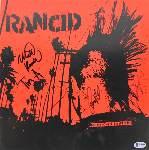 Rancid Band Signed "Indestructible" Album Flat (BAS/Beckett)