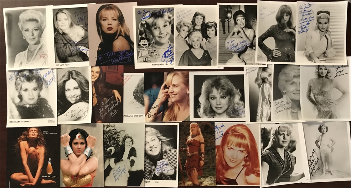 Lot of Twenty Five (25) Female Entertainers Signed 8" x 10" Images (Beckett/BAS Guaranteed)