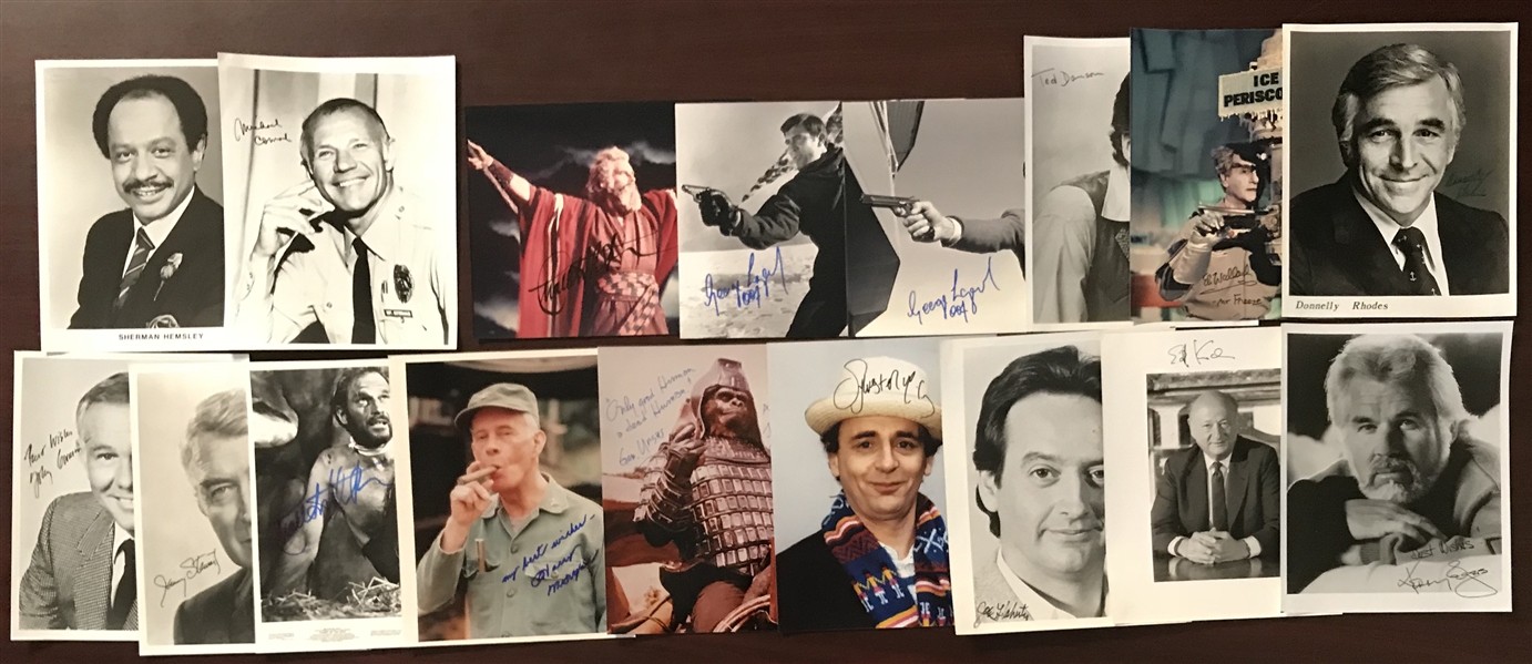 Lot of Seventeen (17) Male Entertainers & Musicians Signed 8" x 10" Images (Beckett/BAS Guaranteed)
