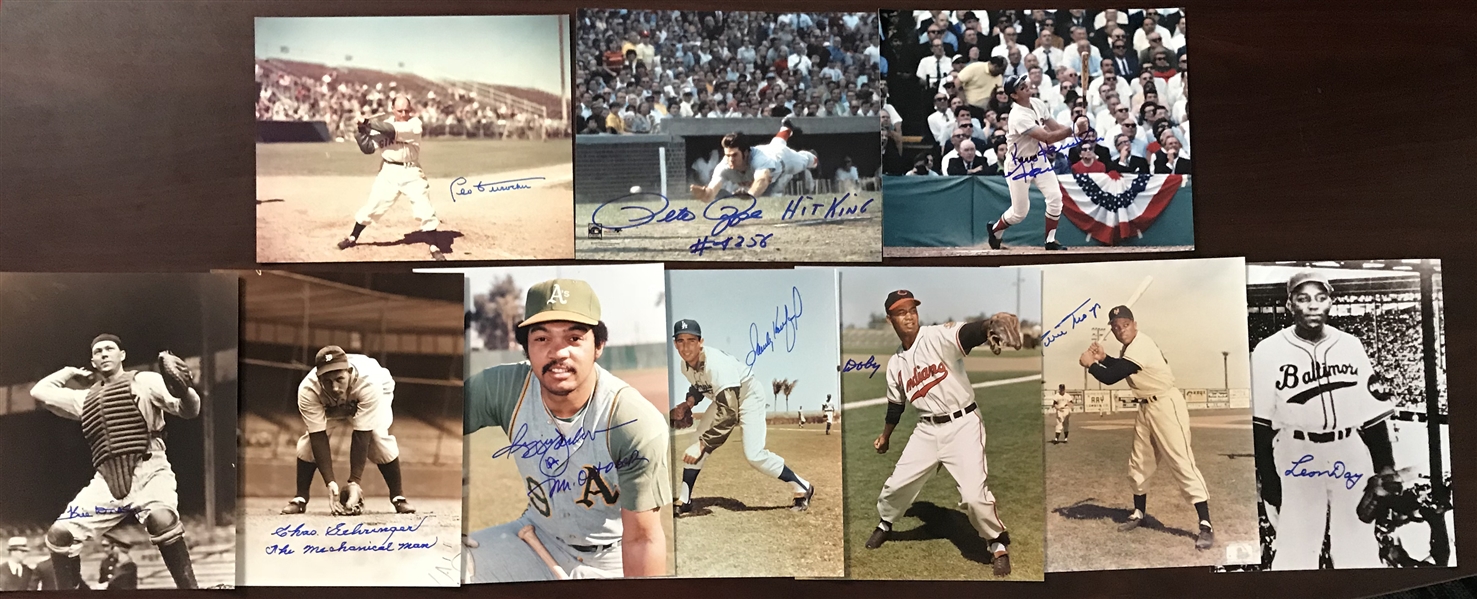 Lot of Nine (9) MLB Legends Signed 8" x 10" Photographs w/ Koufax, Mays, Rose & Others (Beckett/BAS Guaranteed)