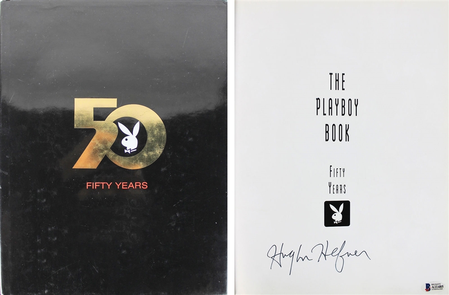 Hugh Hefner Signed "Playboy - Fifty Years" Hardcover Book (BAS/Beckett)