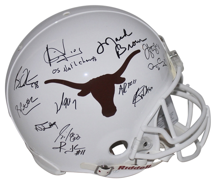 2005 University of Texas Longhorns Team-Signed Full-Sized Helmet (JSA)
