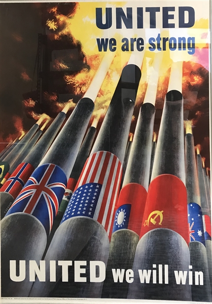 Original United We Are Strong World War II 40" x 56" Poster