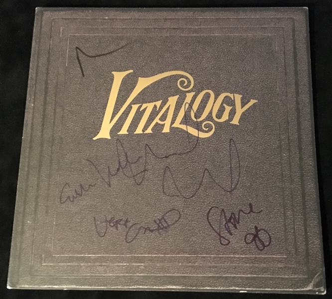 Pearl Jam Group Signed "Vitalogy" Record Album Cover (5 Sigs)(BAS/Beckett Guaranteed)