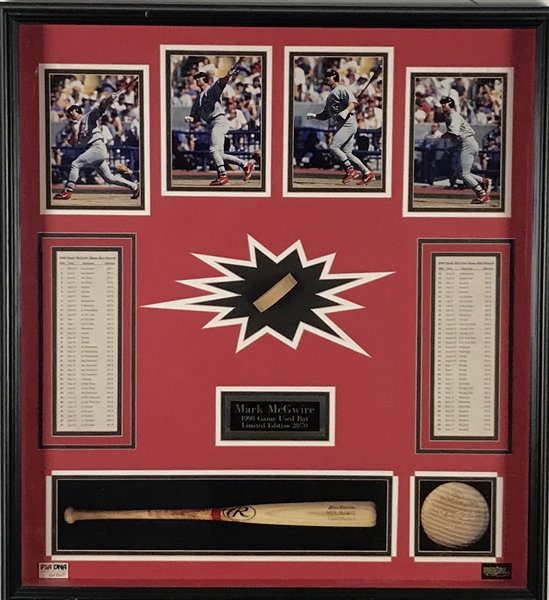 Mark McGwire 27" x 30" Framed Game Used Bat Piece Limited Edition Display (Iconic)