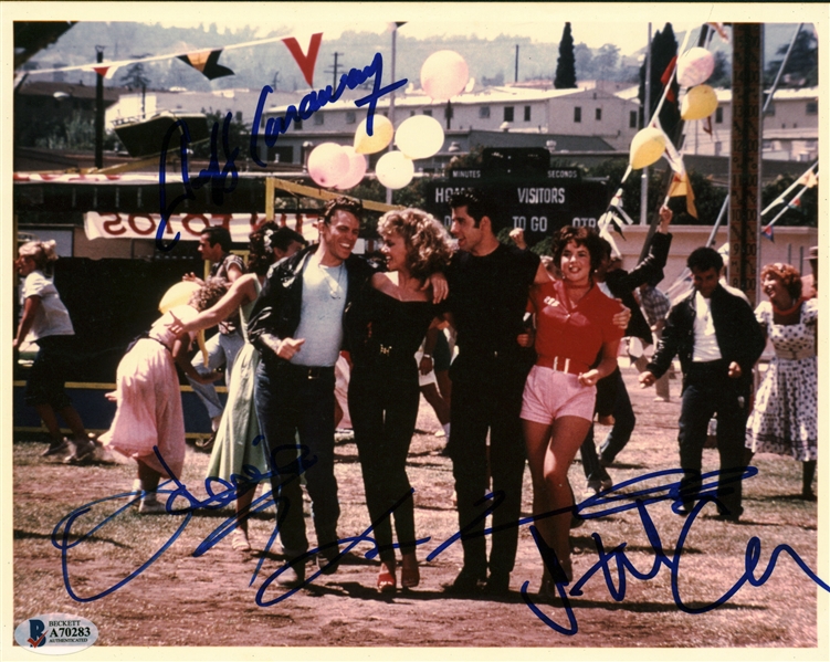 Grease Cast Signed 8" x 10" Photograph w/ Travolta, Newton John & Others! (Beckett/BAS)