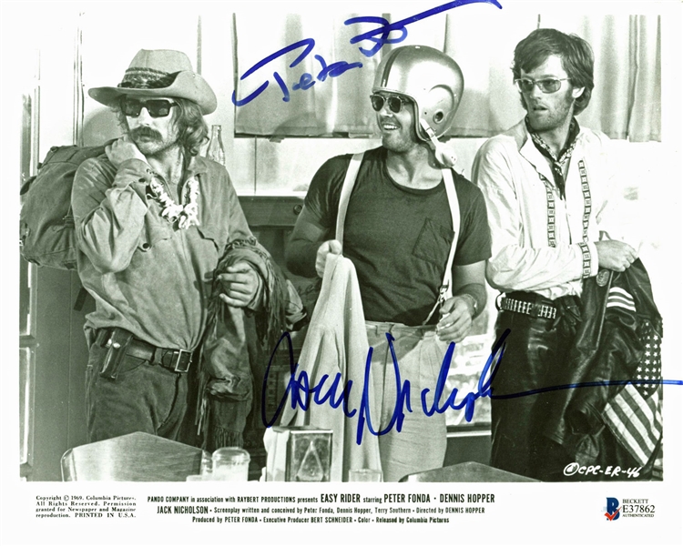 Easy Rider Dual-Signed 8" x 10" Promotional Photograph with Nicholson & Fonda (BAS/Beckett)