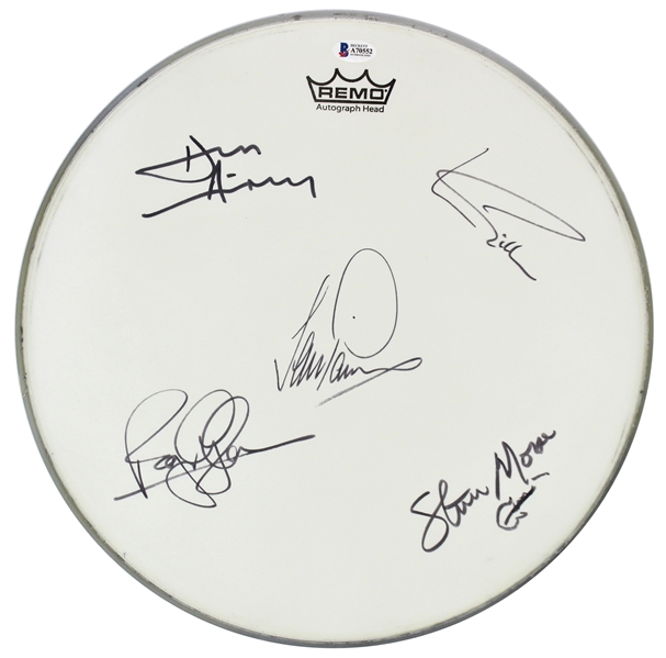Deep Purple Group Signed Remo Drumhead (Beckett/BAS)