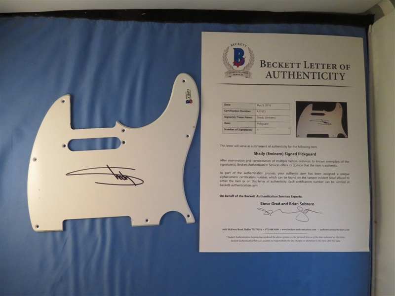 Eminem Signed Stratocaster-Style Pickguard w/ "Shady" Signature! (BAS/Beckett)